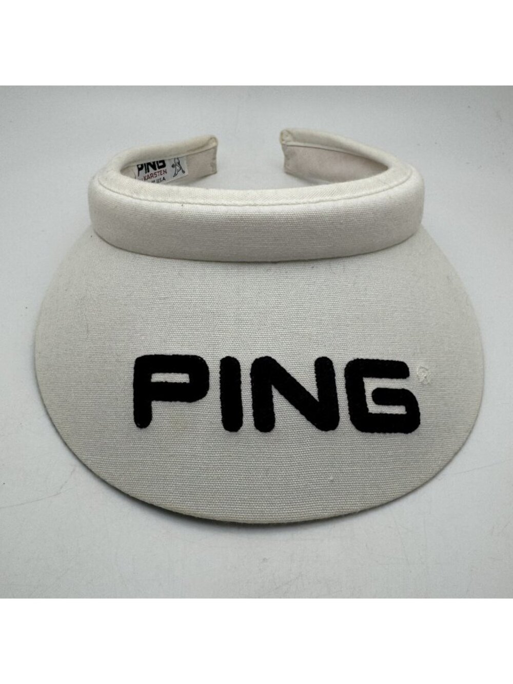 PING Golf Visor Hat Women's White Canvas Adjustable Sports Sun Protection USA